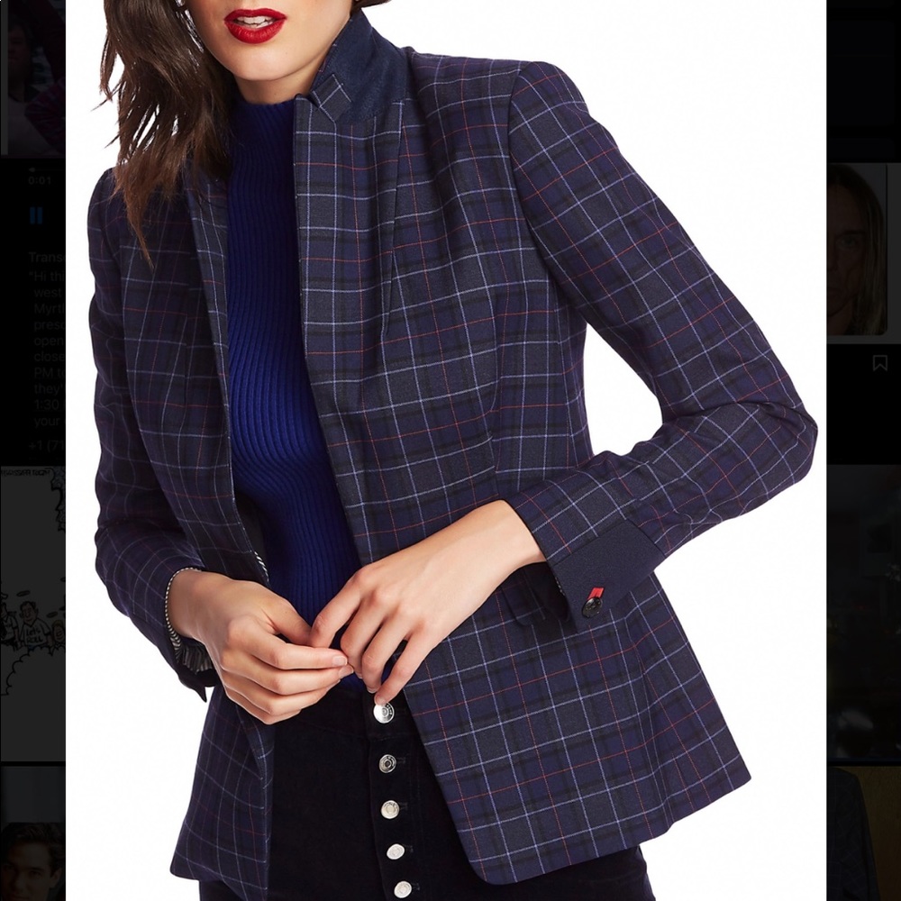 Court & Rowe blue plaid blazer